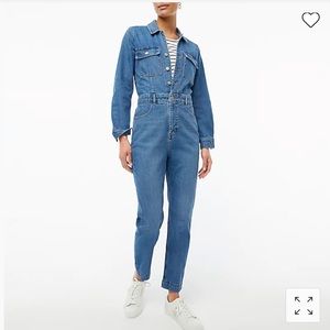 NWT JCrew Denim jean long sleeve Jumpsuit